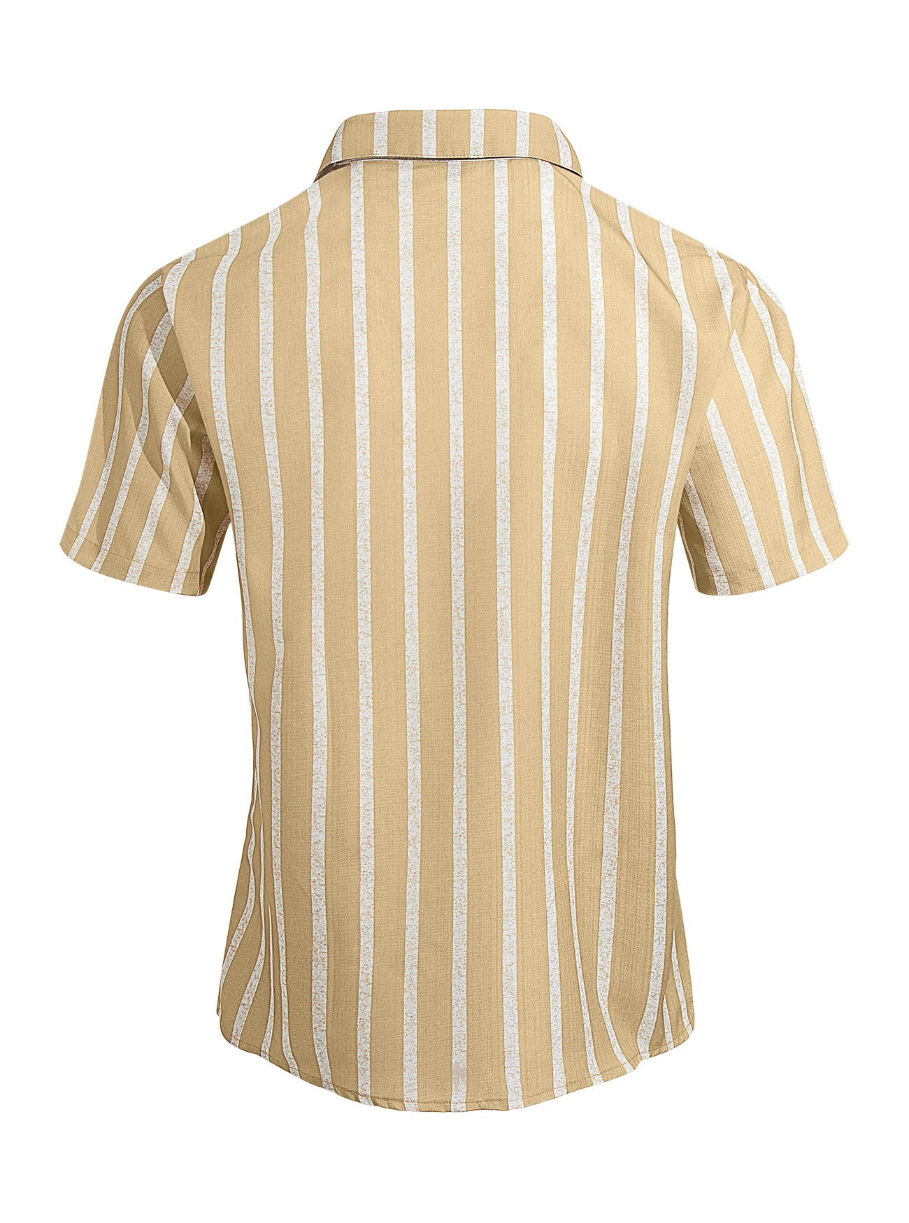 Men's Striped Blend Short Sleeve Casual Shirt