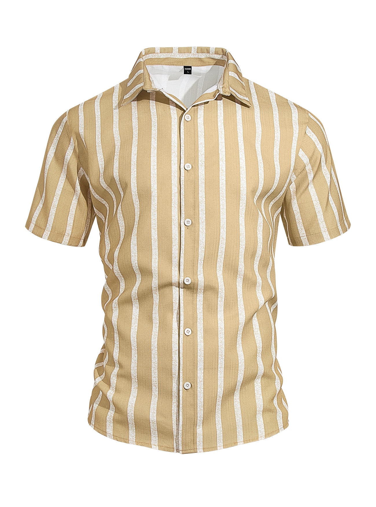 Men's Striped Blend Short Sleeve Casual Shirt