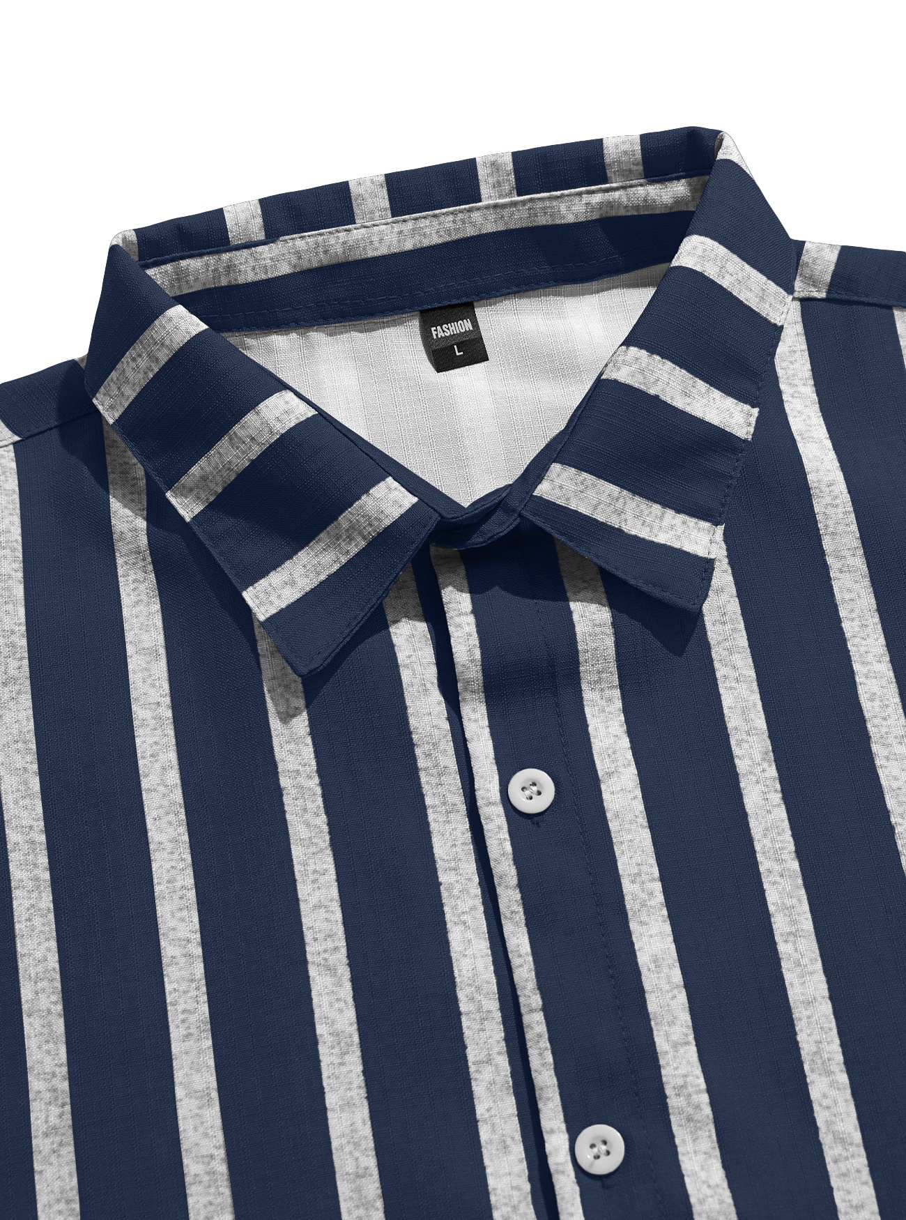 Men's Striped Blend Short Sleeve Casual Shirt