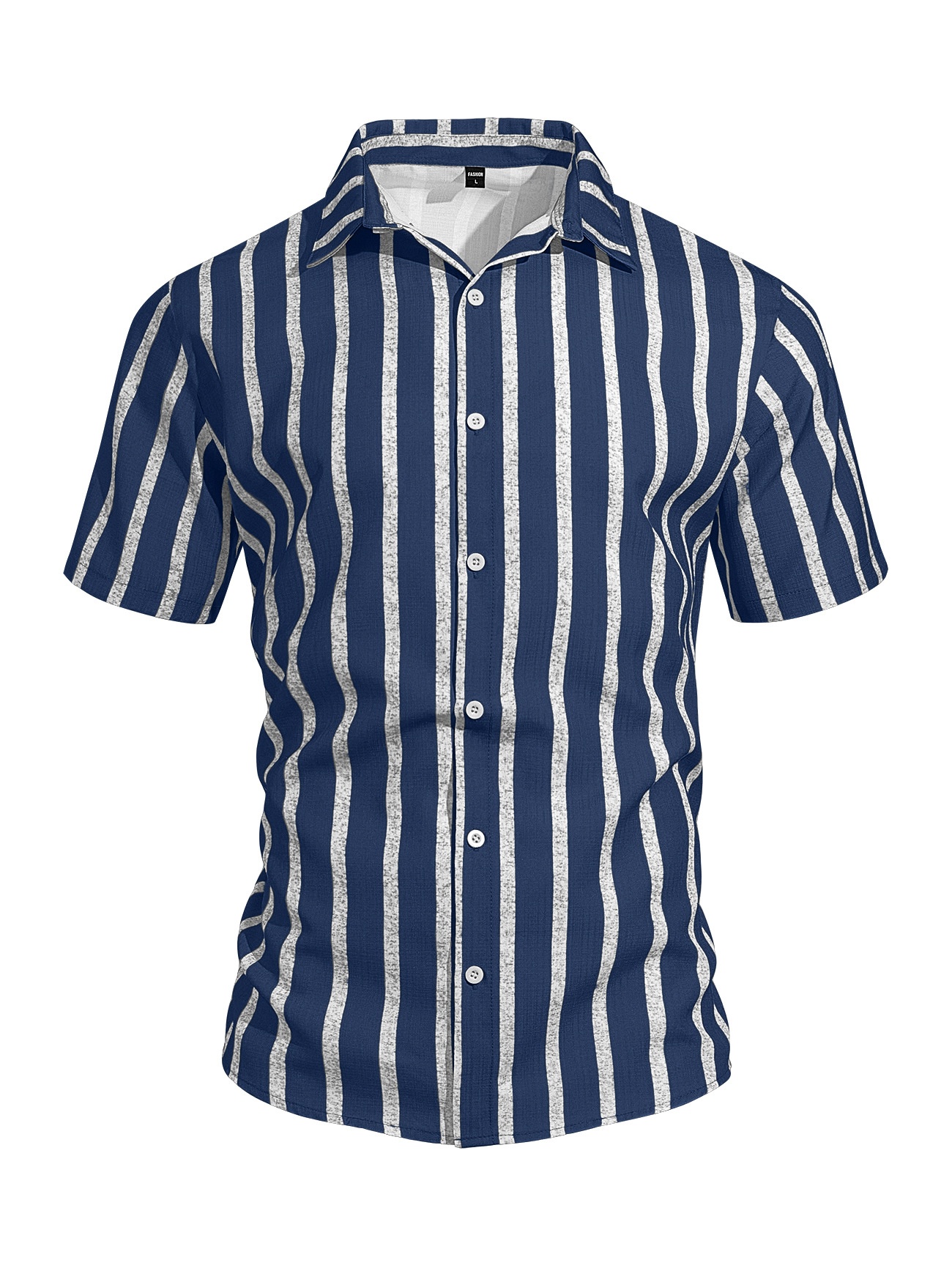 Men's Striped Blend Short Sleeve Casual Shirt