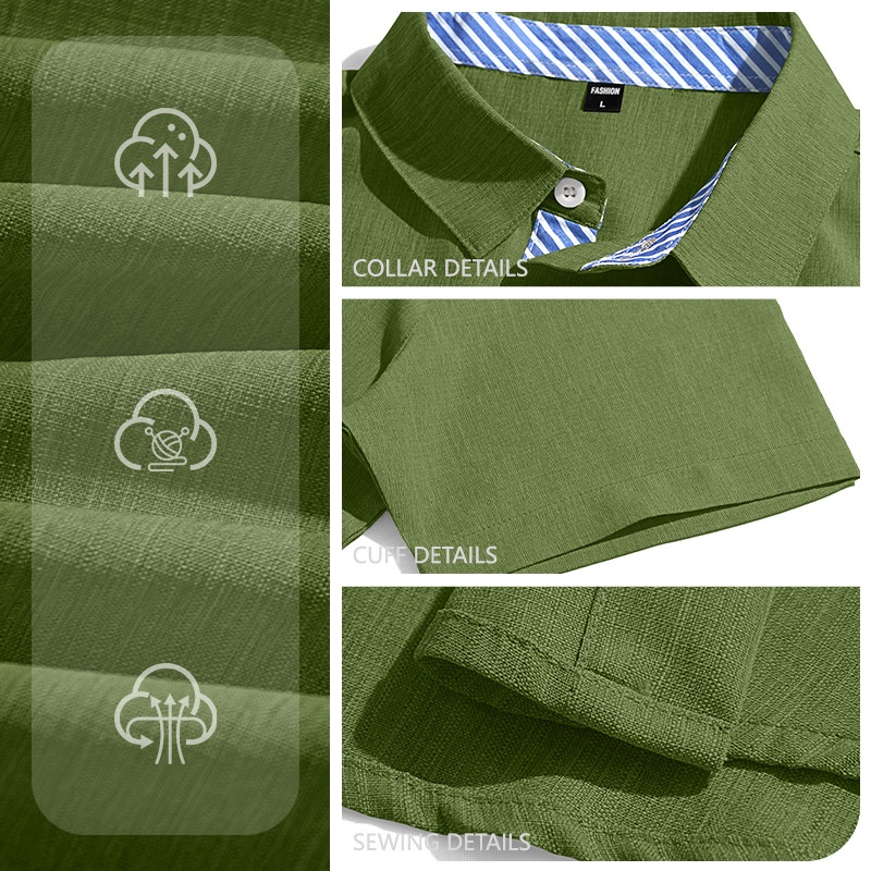Men's Blend Short Sleeve Button Up Shirt Casual