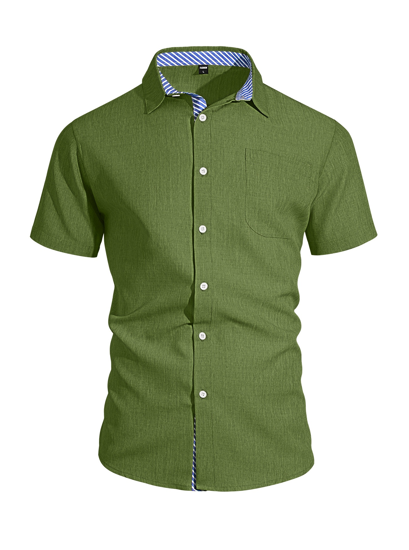 Men's Blend Short Sleeve Button Up Shirt Casual