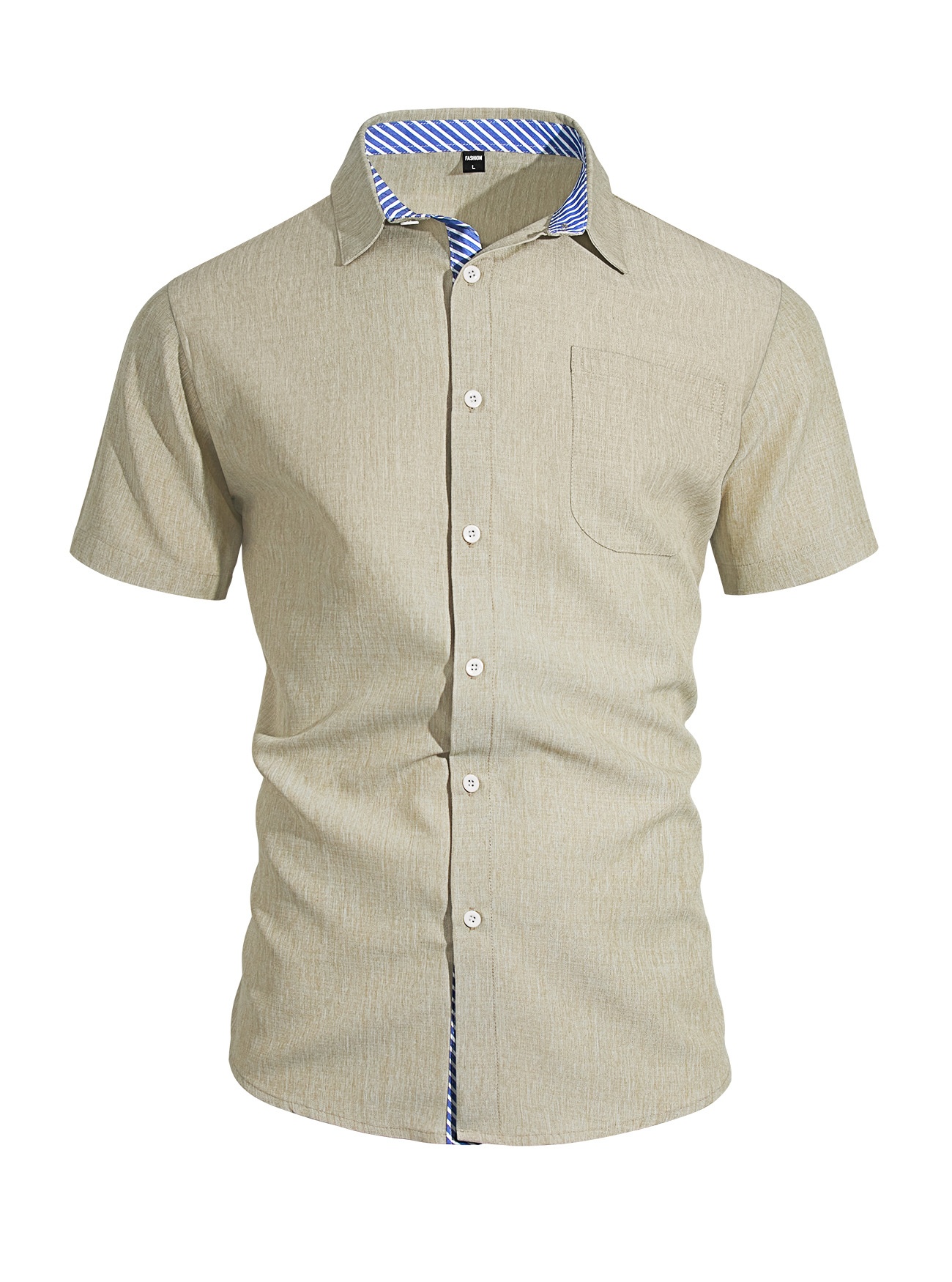 Men's Blend Short Sleeve Button Up Shirt Casual
