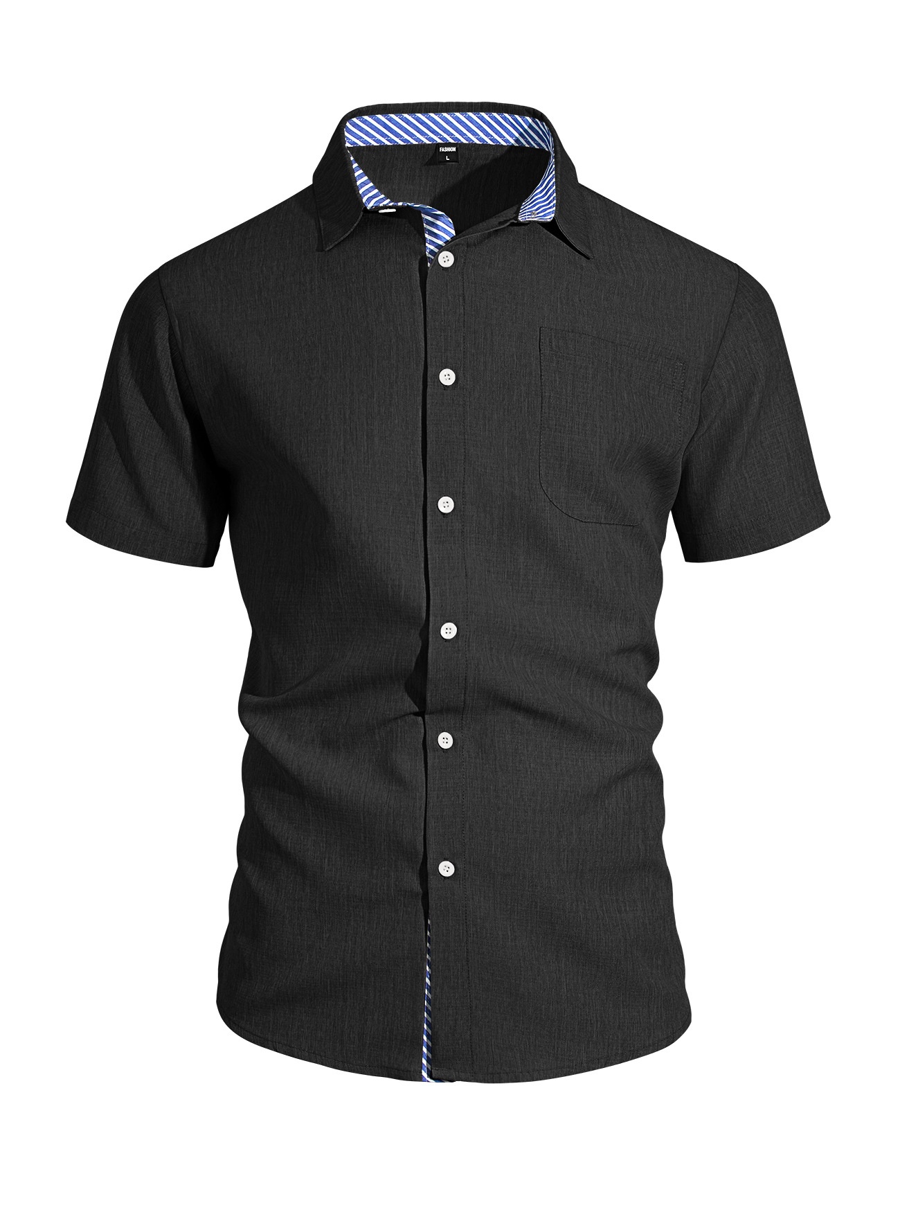 Men's Blend Short Sleeve Button Up Shirt Casual