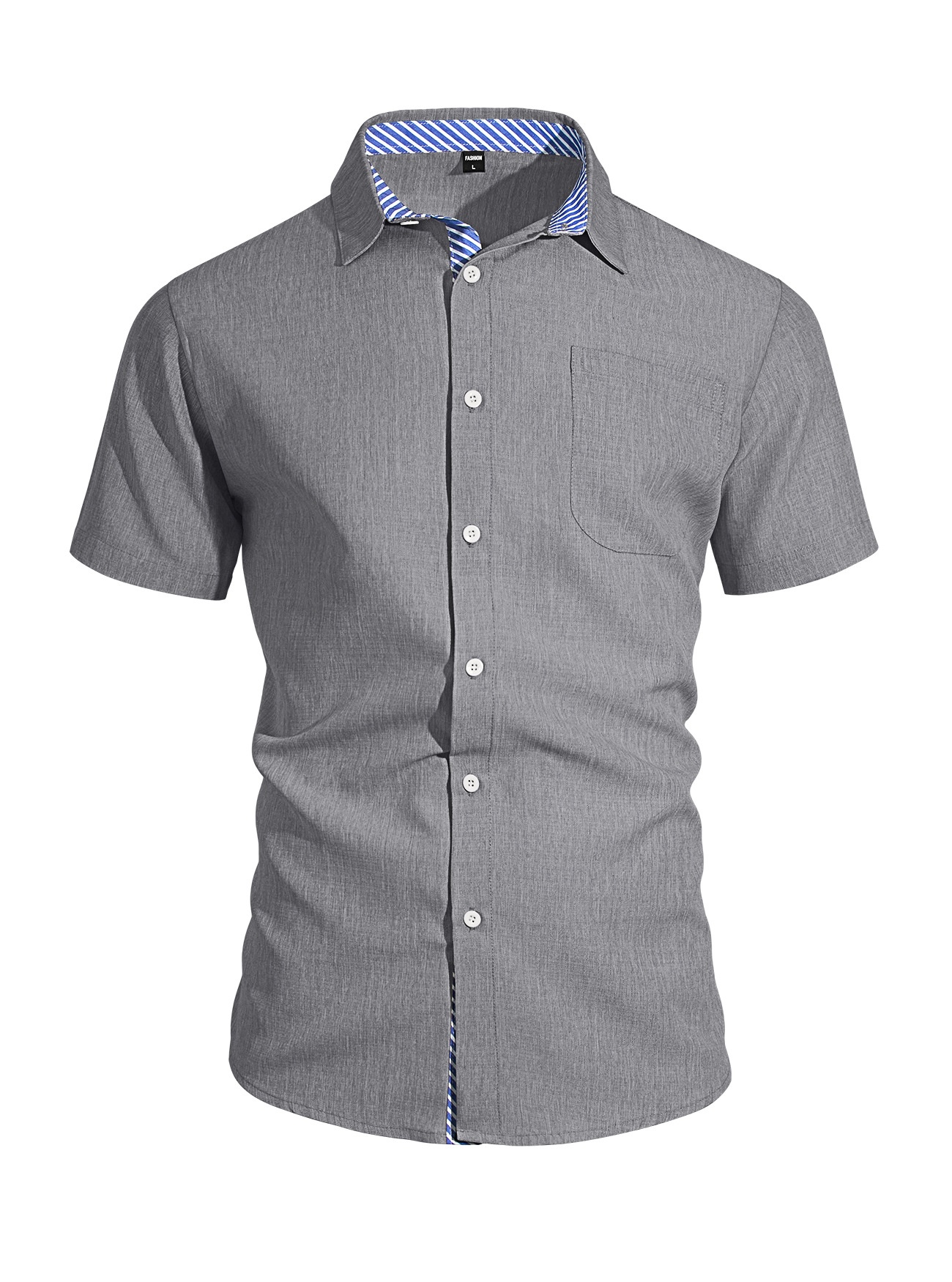 Men's Blend Short Sleeve Button Up Shirt Casual