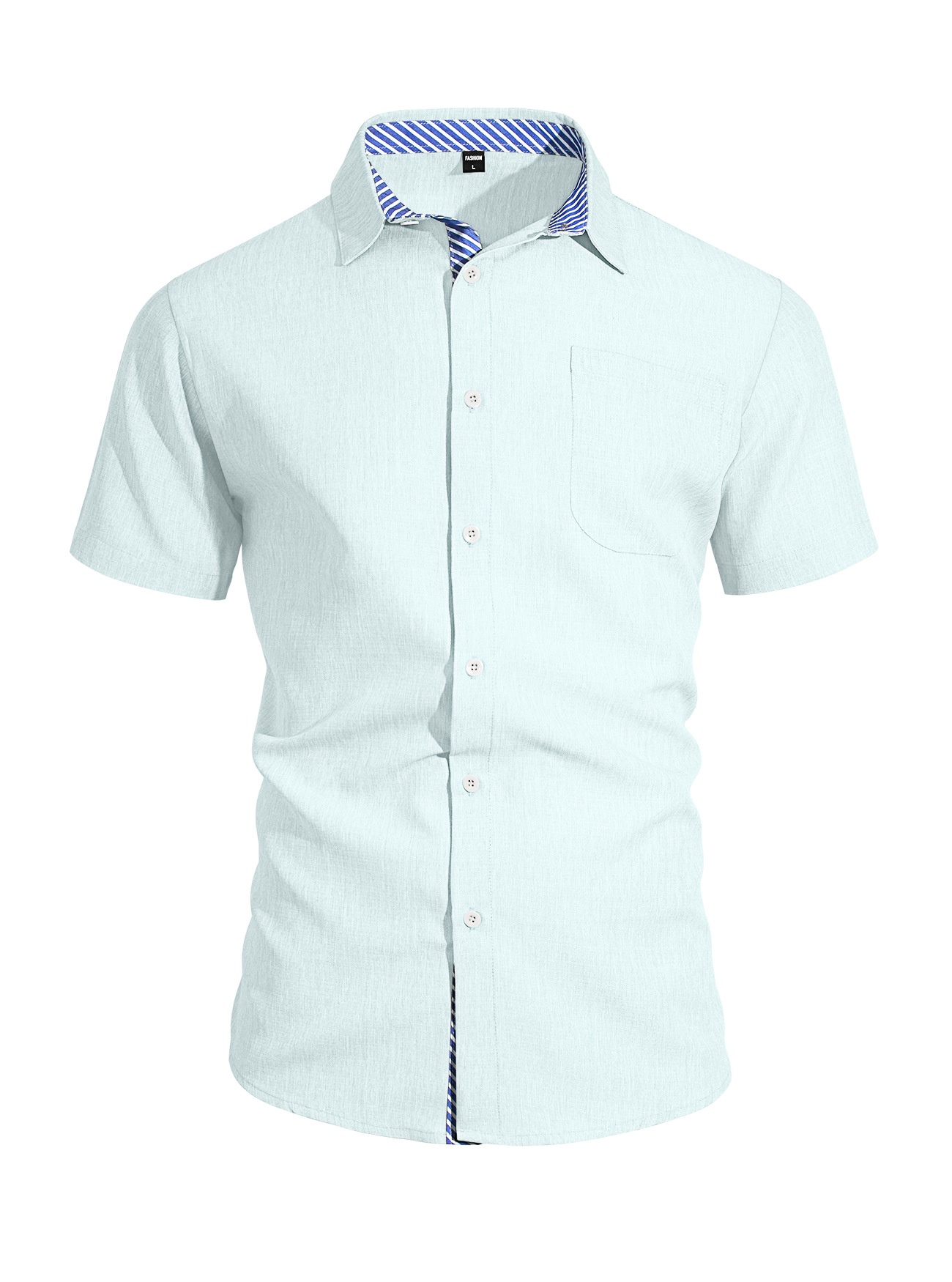 Men's Blend Short Sleeve Button Up Shirt Casual