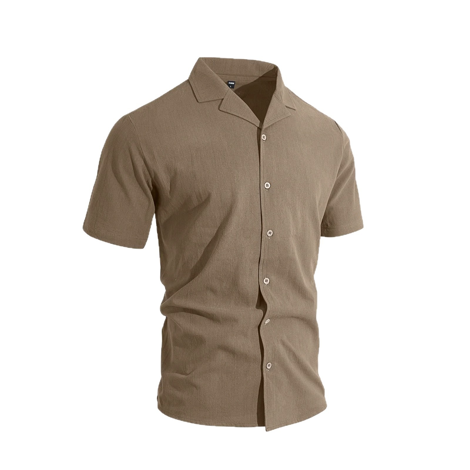 Men's Blend Cuban Collar Short Sleeve Shirt
