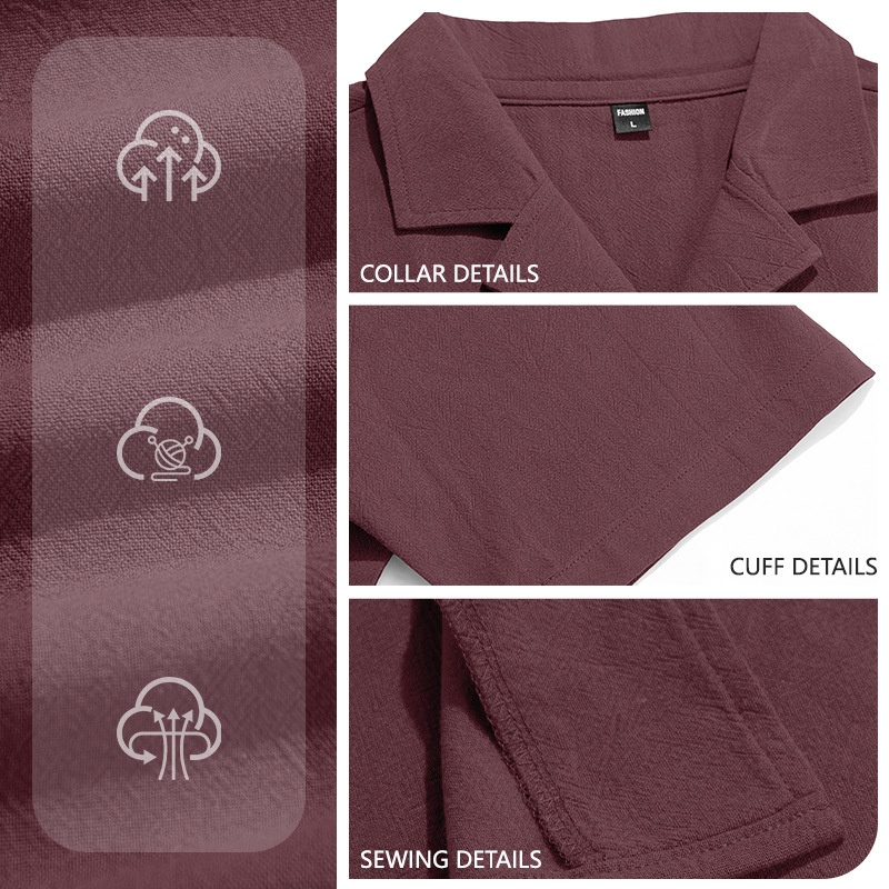 Men's Blend Cuban Collar Short Sleeve Shirt