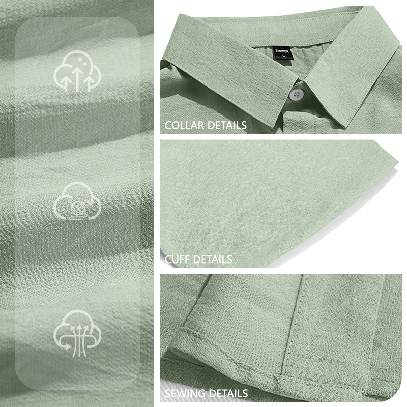 Men's Blend Short Sleeve Casual Button Down Shirt