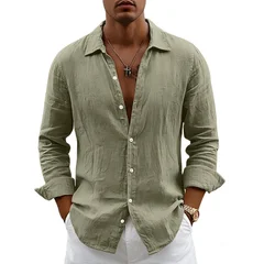 Men's Cotton Button Down Shirt - Casual Beach & Summer