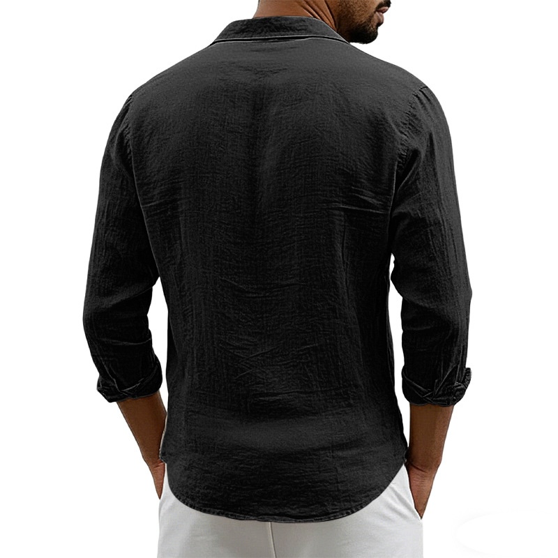 Men's Casual Button Down Shirt Long Sleeve Beach Top