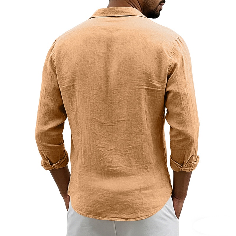 Men's Casual Button Down Shirt Long Sleeve Beach Top