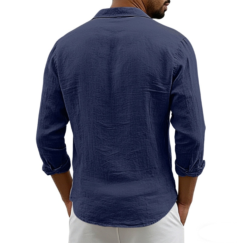 Men's Casual Button Down Shirt Long Sleeve Beach Top