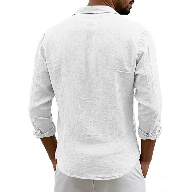 Men's Casual Button Down Shirt Long Sleeve Beach Top