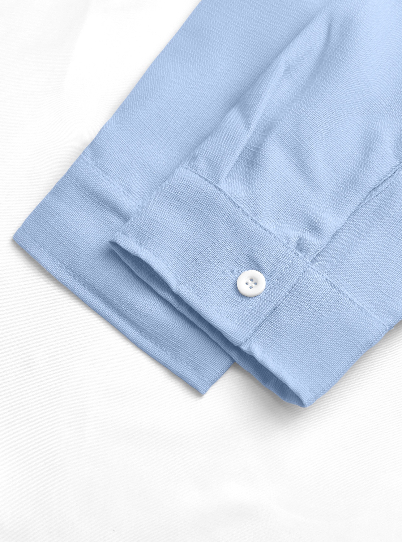 Men's Band Collar Pleated Casual Shirt Long Sleeve
