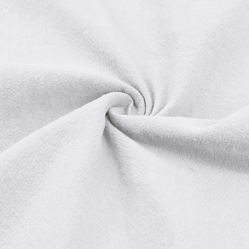 Men's Casual Blend Short Sleeve Band Collar Shirt