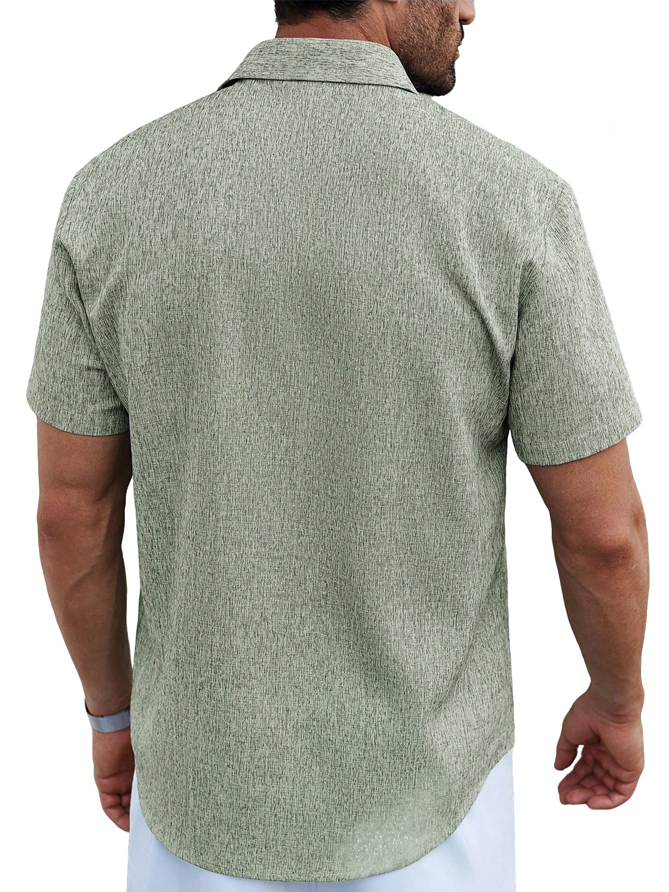 Men's Casual Blend Short Sleeve Button Up Shirt
