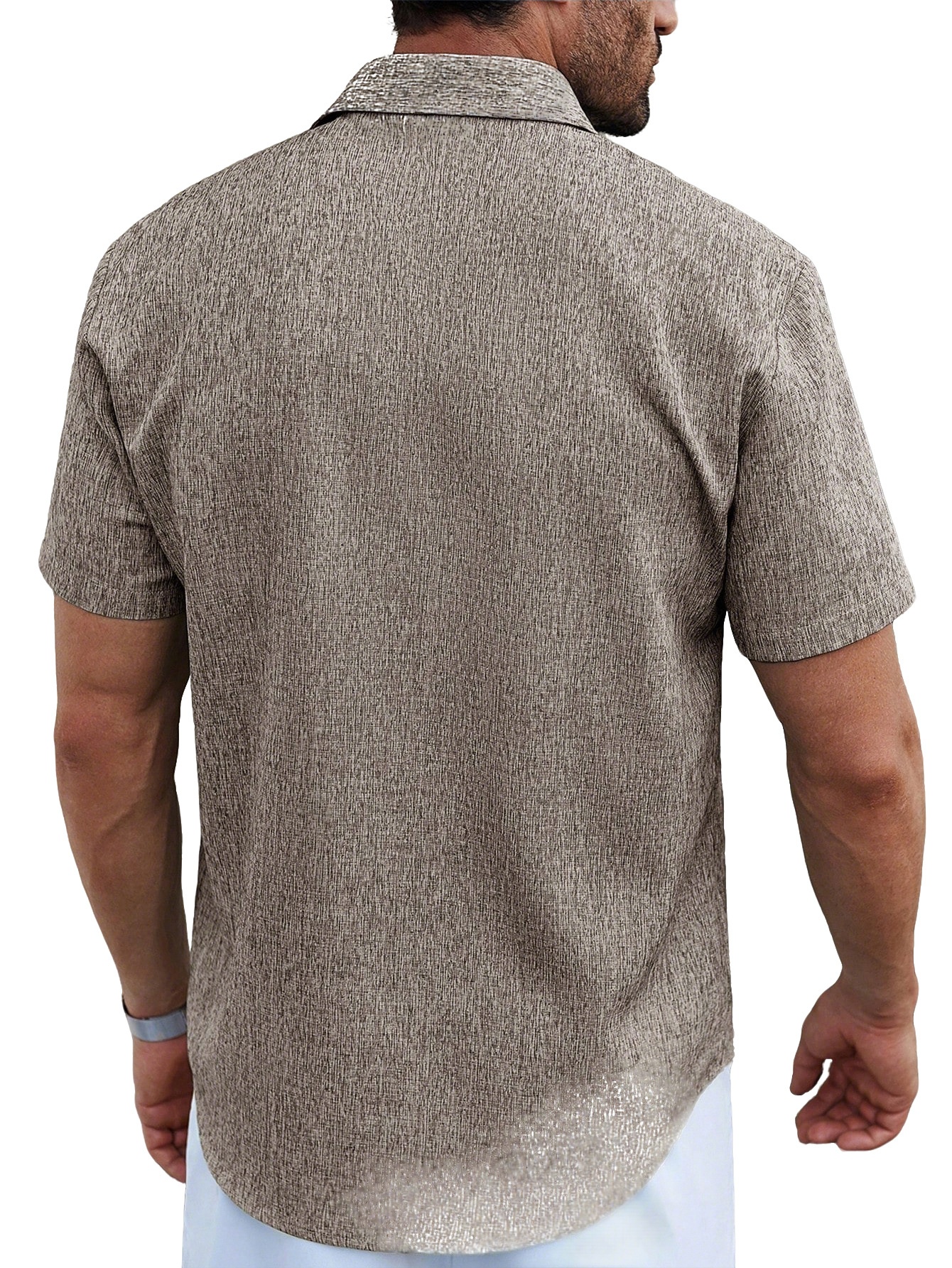 Men's Casual Blend Short Sleeve Button Up Shirt