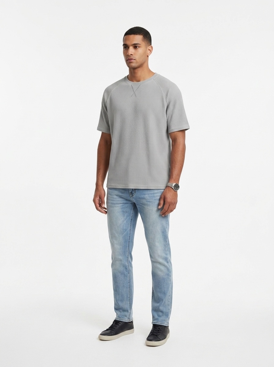 Men's Waffle Knit Short Sleeve Raglan T-Shirt