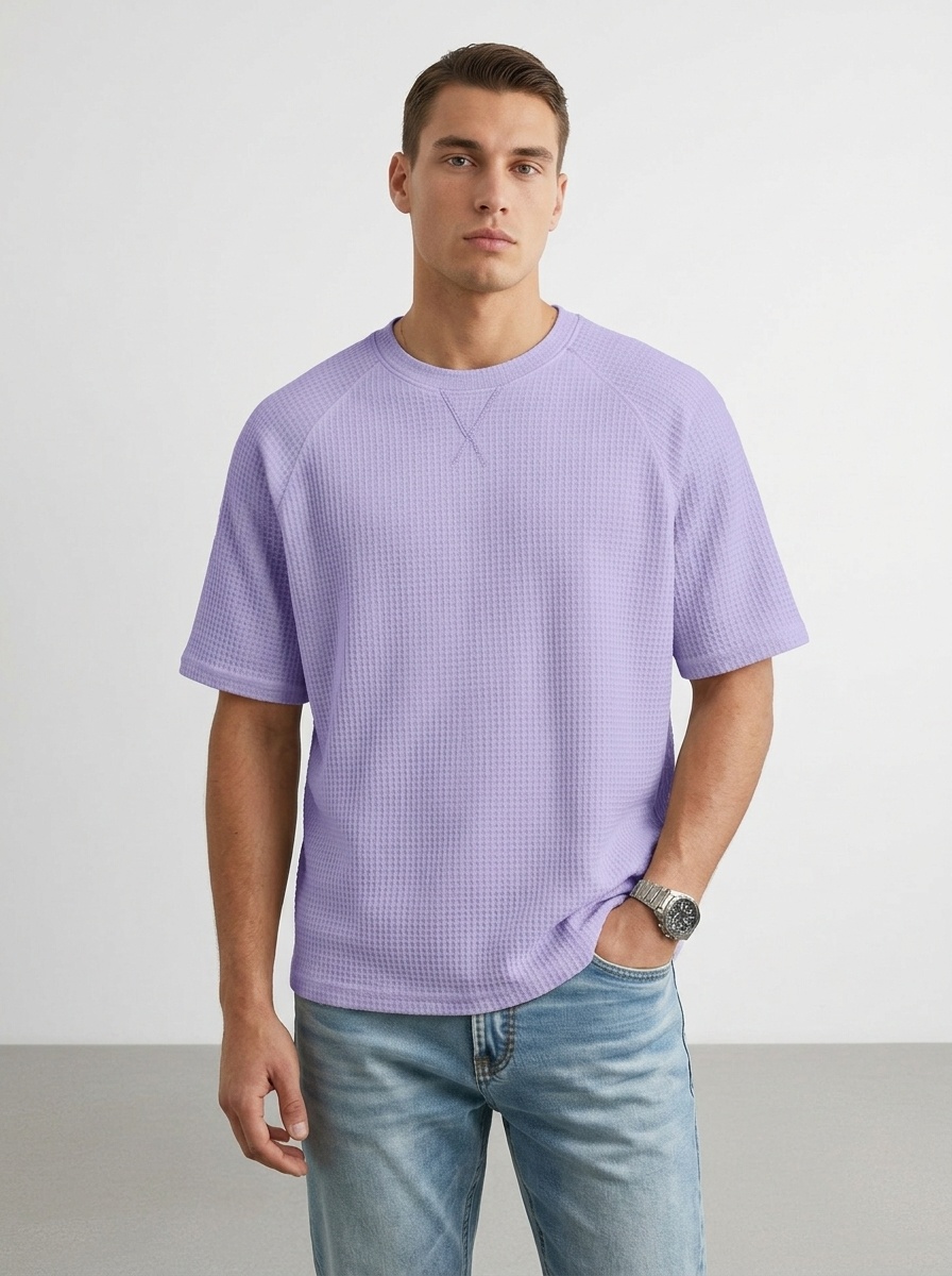 Men's Waffle Knit Short Sleeve Raglan T-Shirt