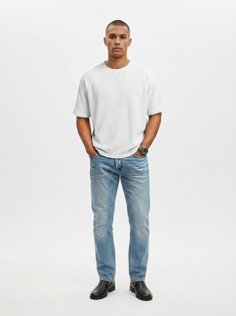 Men's Waffle Knit Short Sleeve Raglan T-Shirt