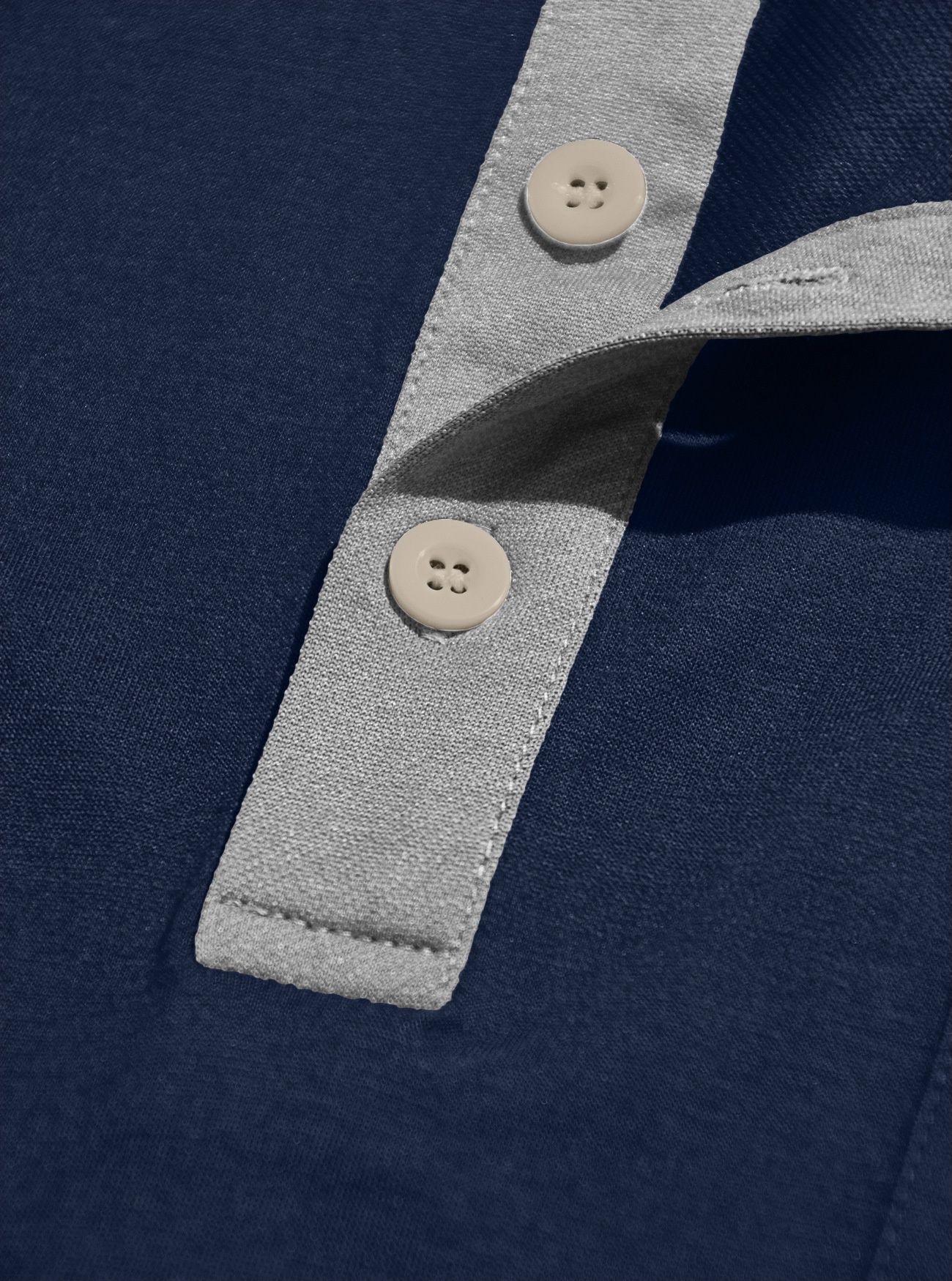 Men's Casual Henley Shirt - Short Sleeve Contrast Collar Tee