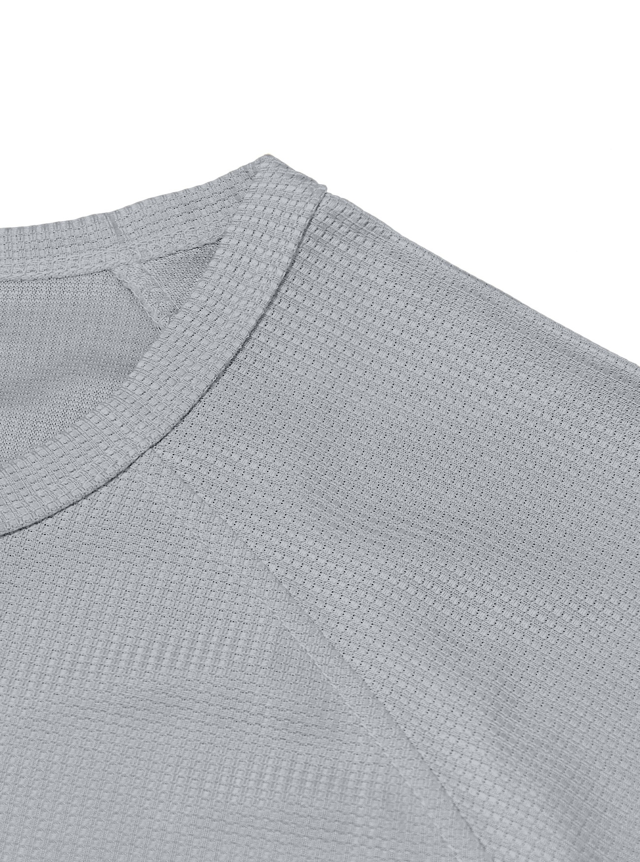 Waffle Knit Henley Shirt Long Sleeve Casual Top for Men