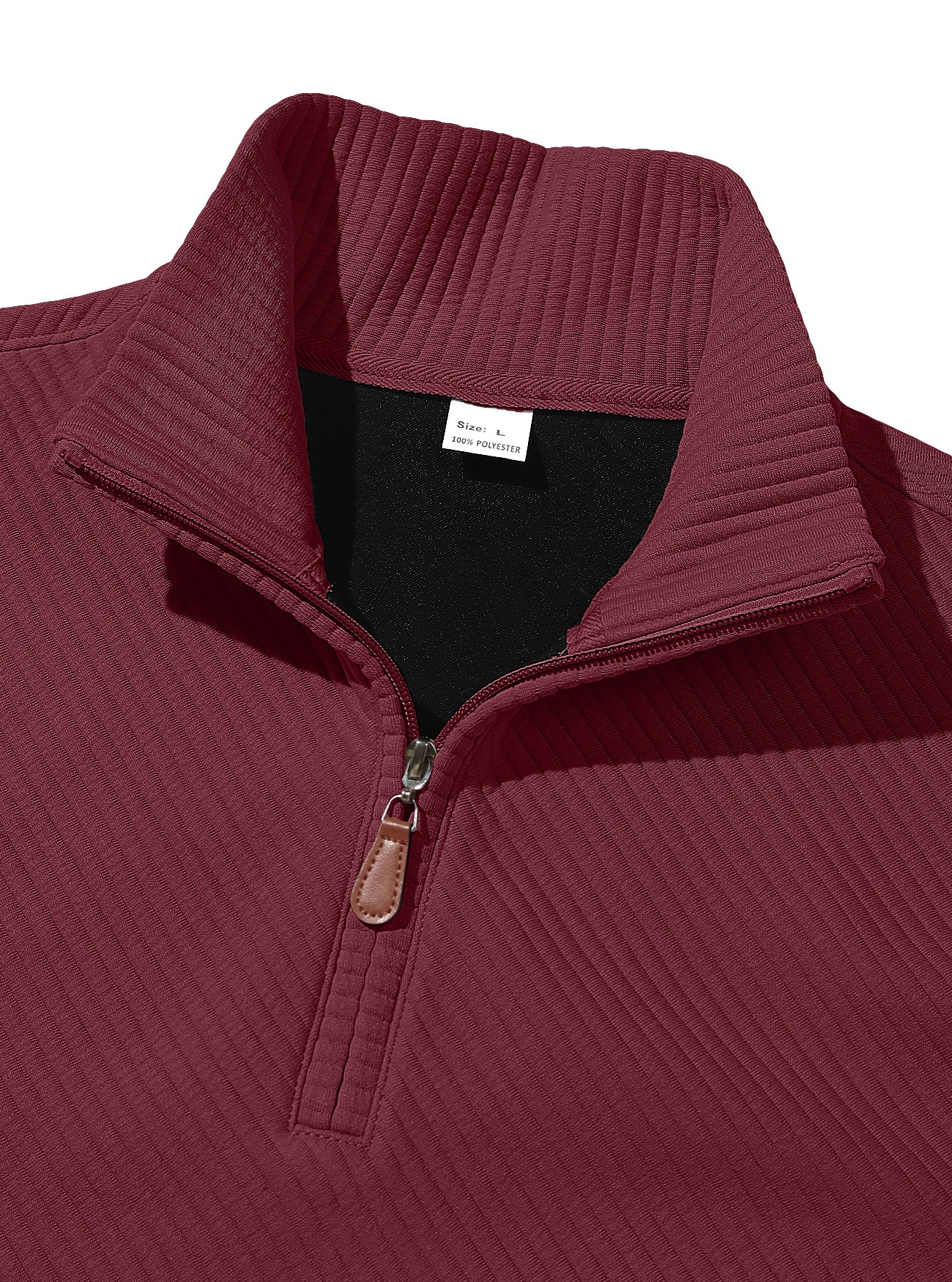 Men's Quarter Zip Ribbed Pullover Sweater
