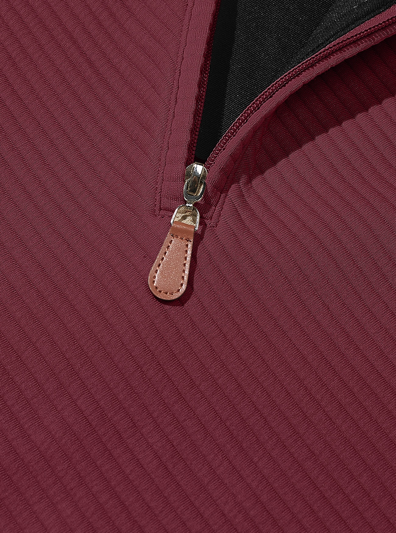 Men's Quarter Zip Ribbed Pullover Sweater