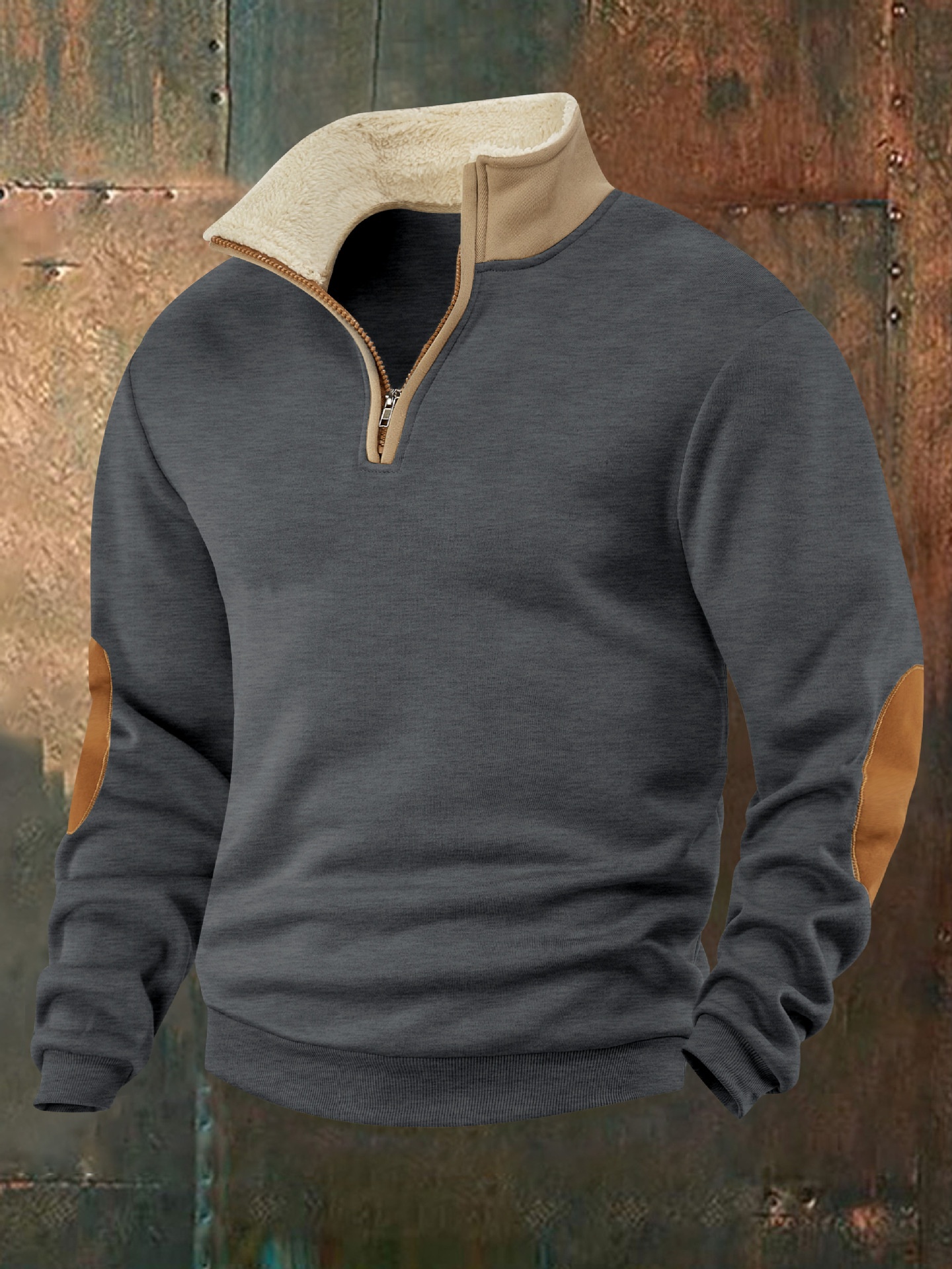 Men's Quarter Zip Sherpa Collar Sweatshirt