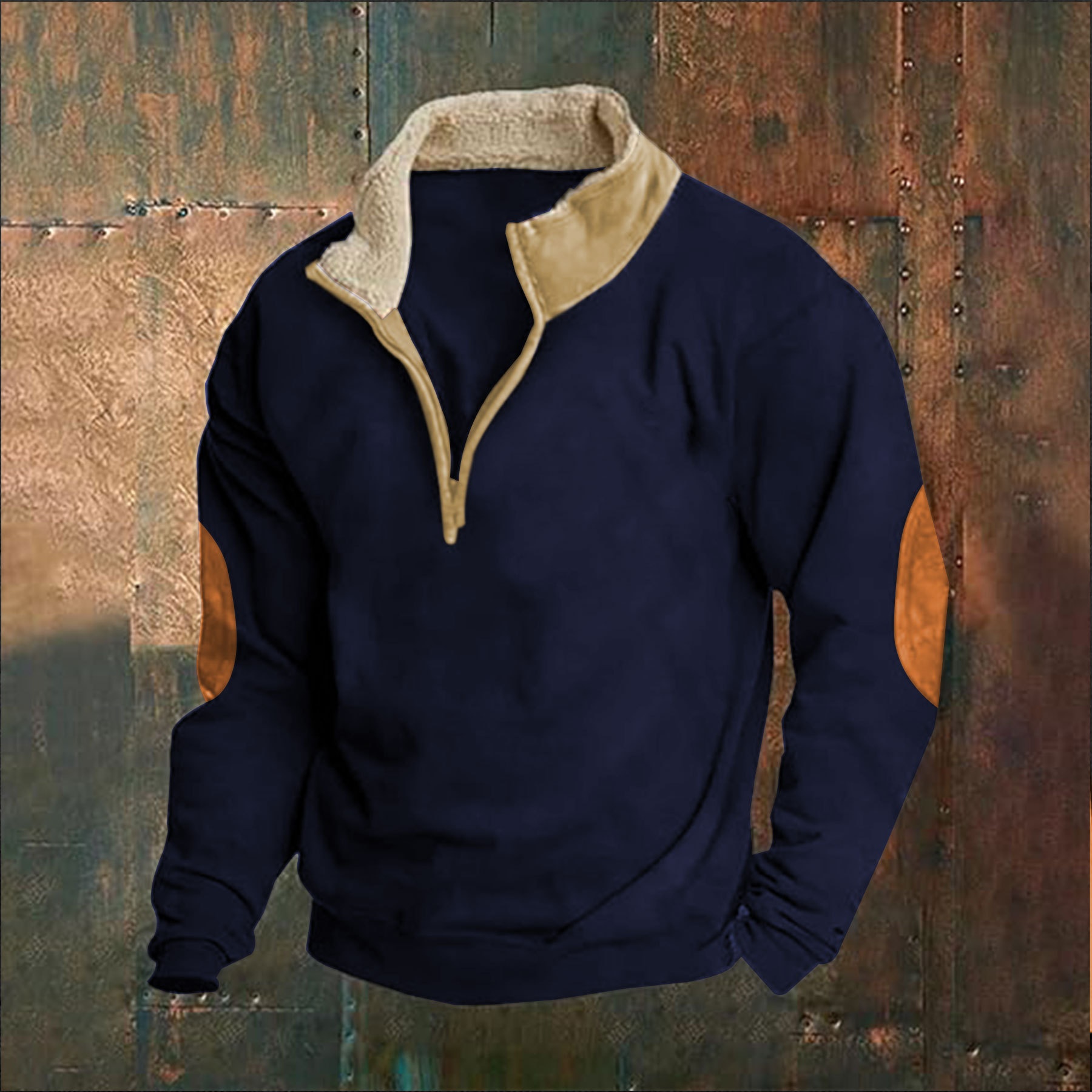 Men's Quarter Zip Sherpa Collar Sweatshirt