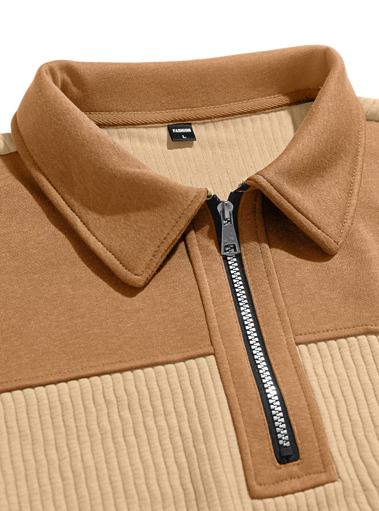 Men's Ribbed Quarter-Zip Pullover Sweater