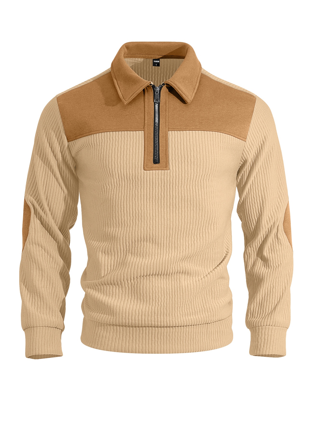 Men's Ribbed Quarter-Zip Pullover Sweater