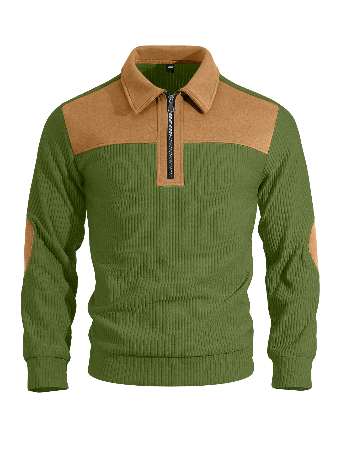 Men's Ribbed Quarter-Zip Pullover Sweater
