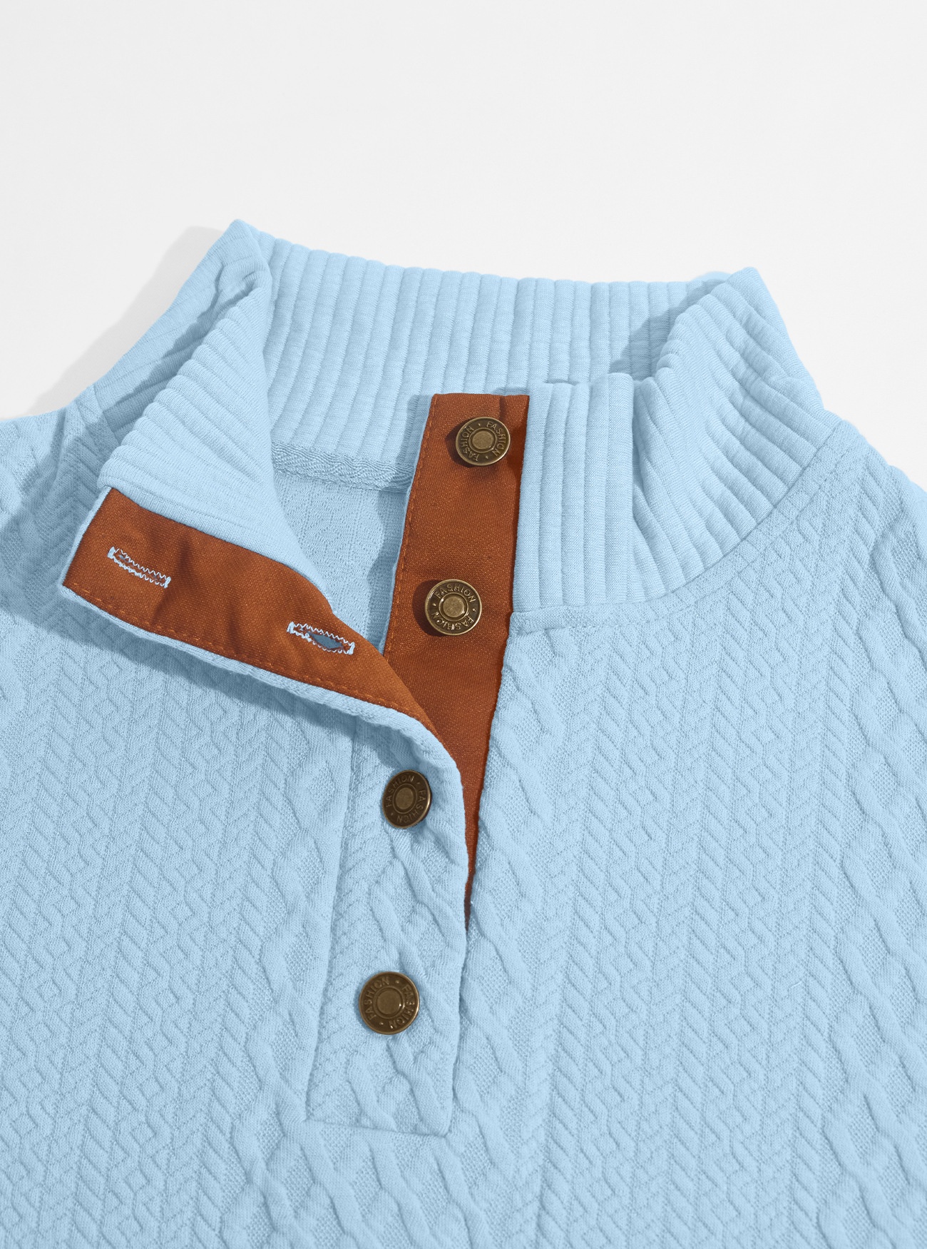 Men's Button-Placket Knit Pullover Sweater