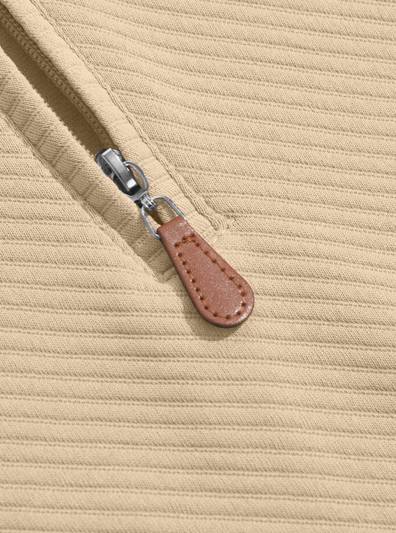 Men's Ribbed Half-zip Long-Sleeved Sweater