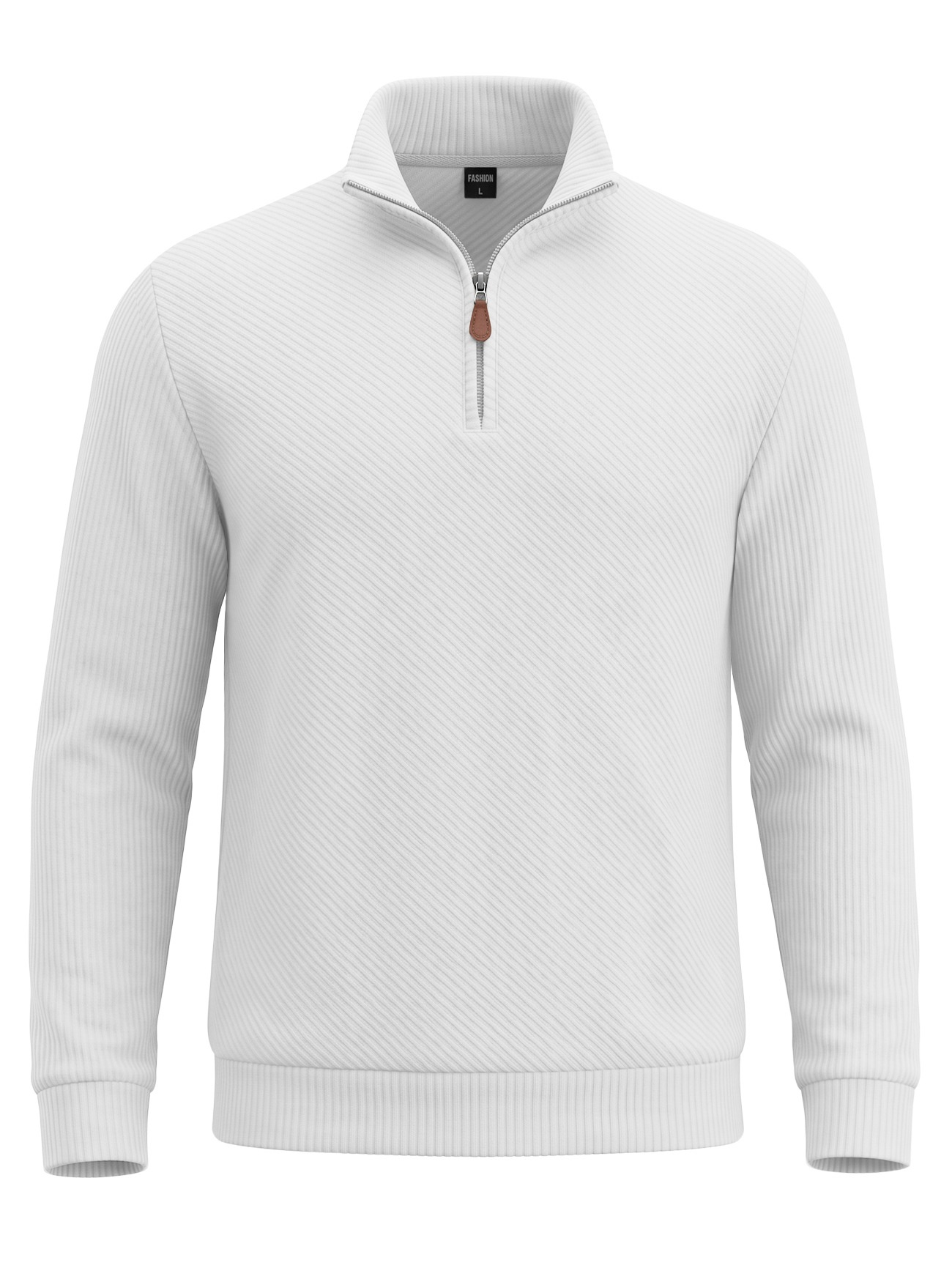 Men's Ribbed Half-zip Long-Sleeved Sweater