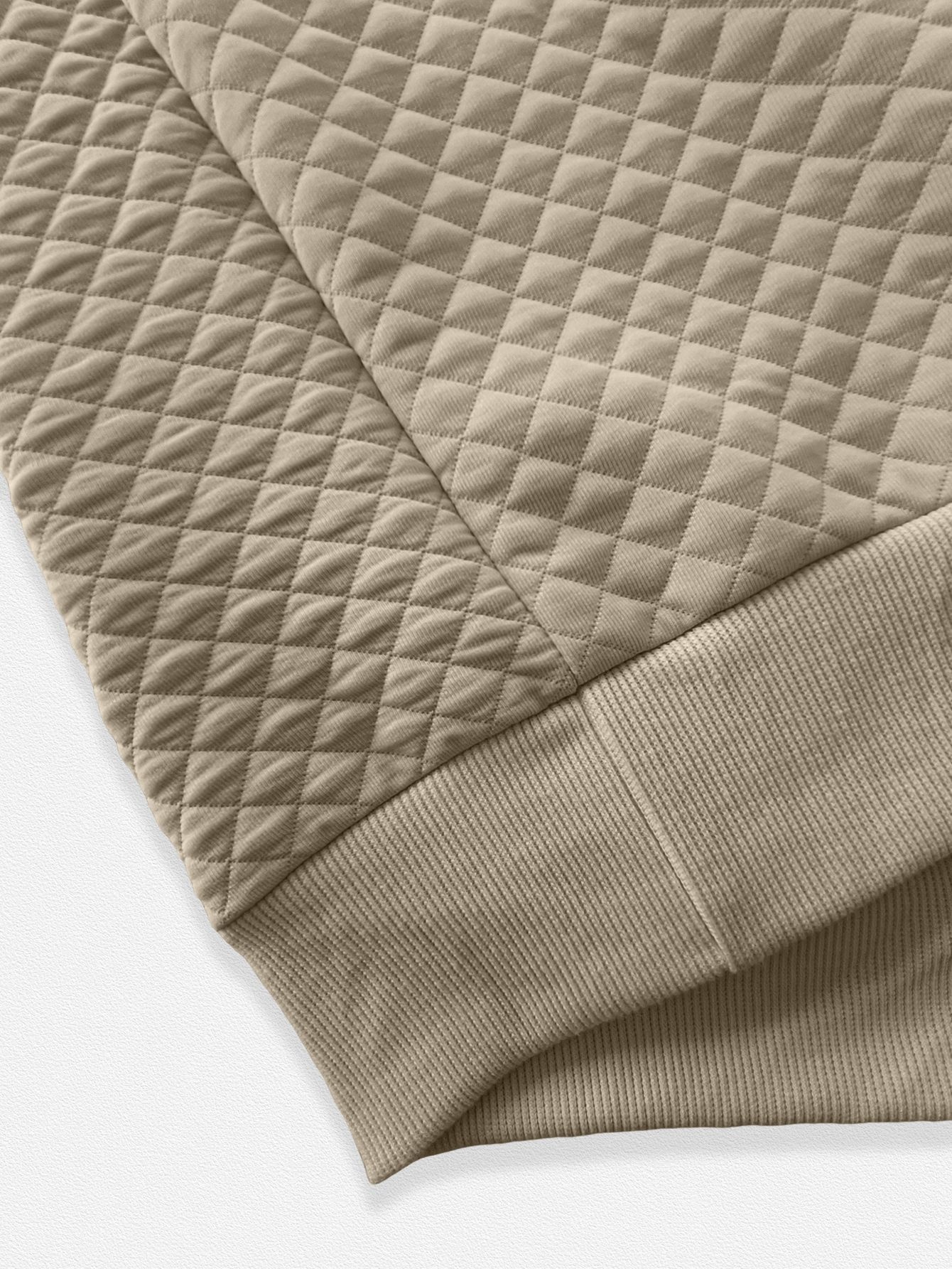 Men's Quilted Quarter-Zip Pullover with Contrast Collar