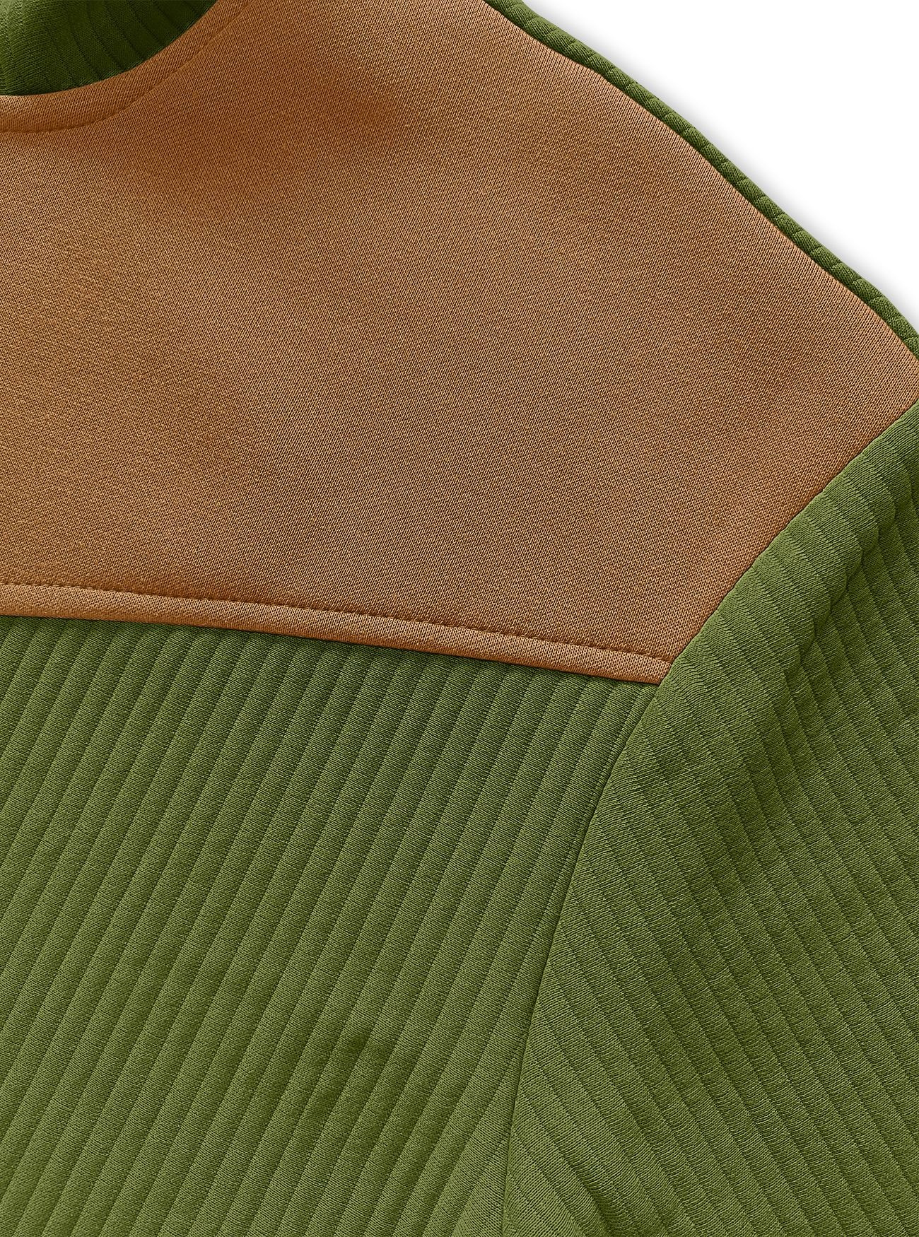 Men's Contrast Quarter-Zip Ribbed Pullover