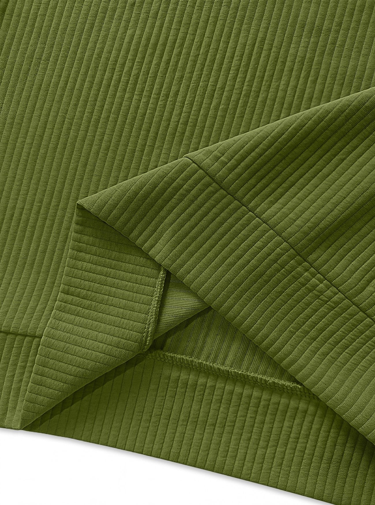Men's Contrast Quarter-Zip Ribbed Pullover