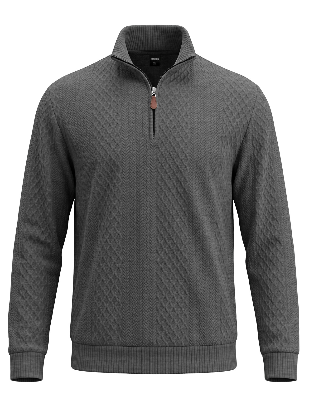 Men's Quarter-Zip Textured Knit Sweater