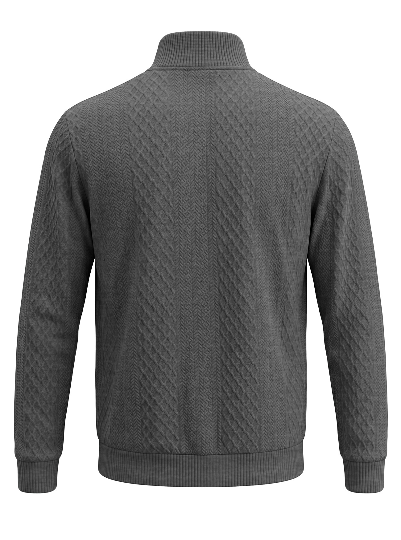 Men's Quarter-Zip Textured Knit Sweater