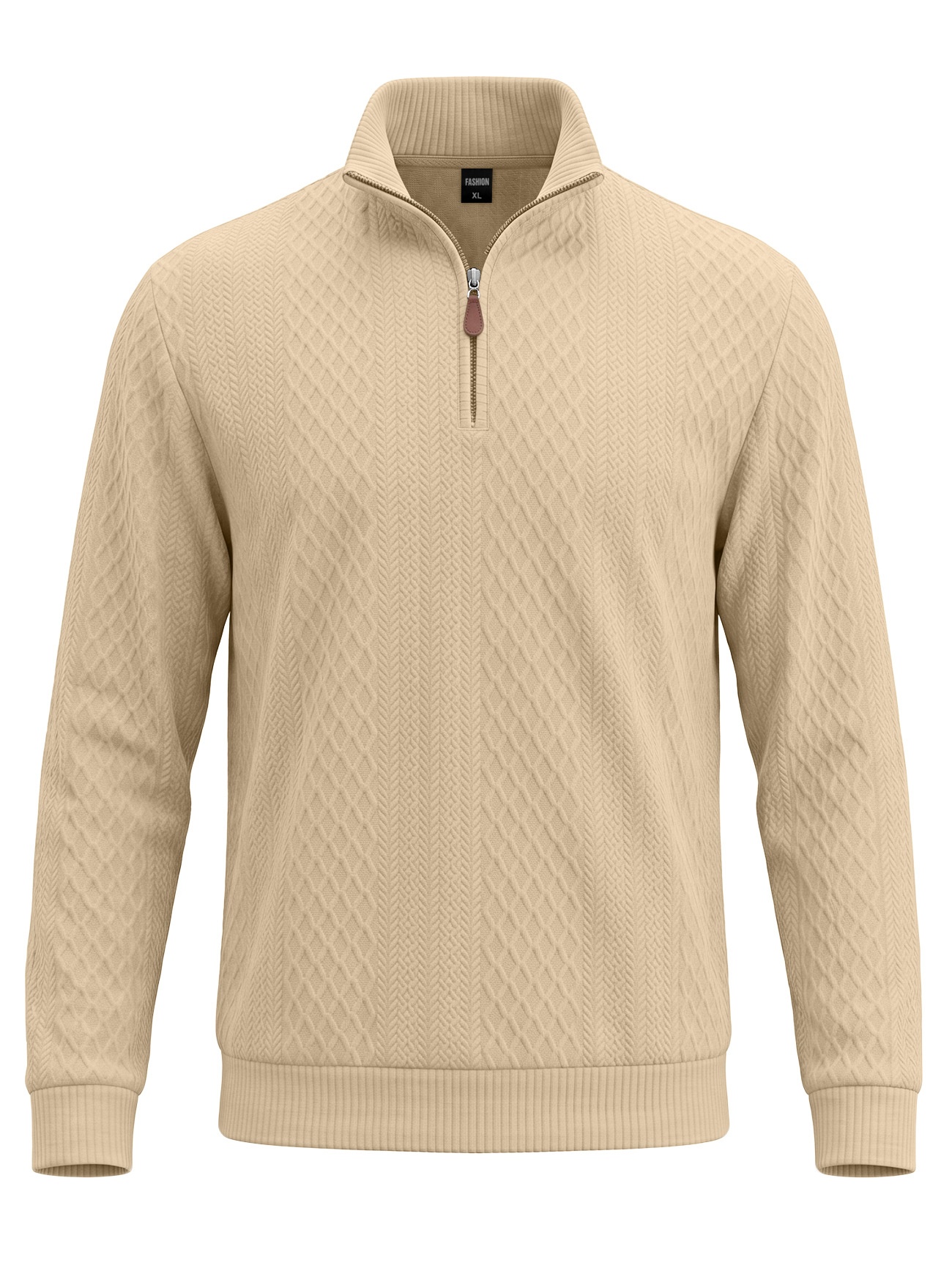 Men's Quarter-Zip Textured Knit Sweater