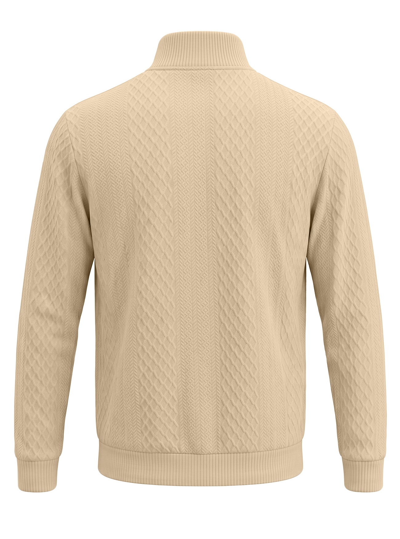 Men's Quarter-Zip Textured Knit Sweater