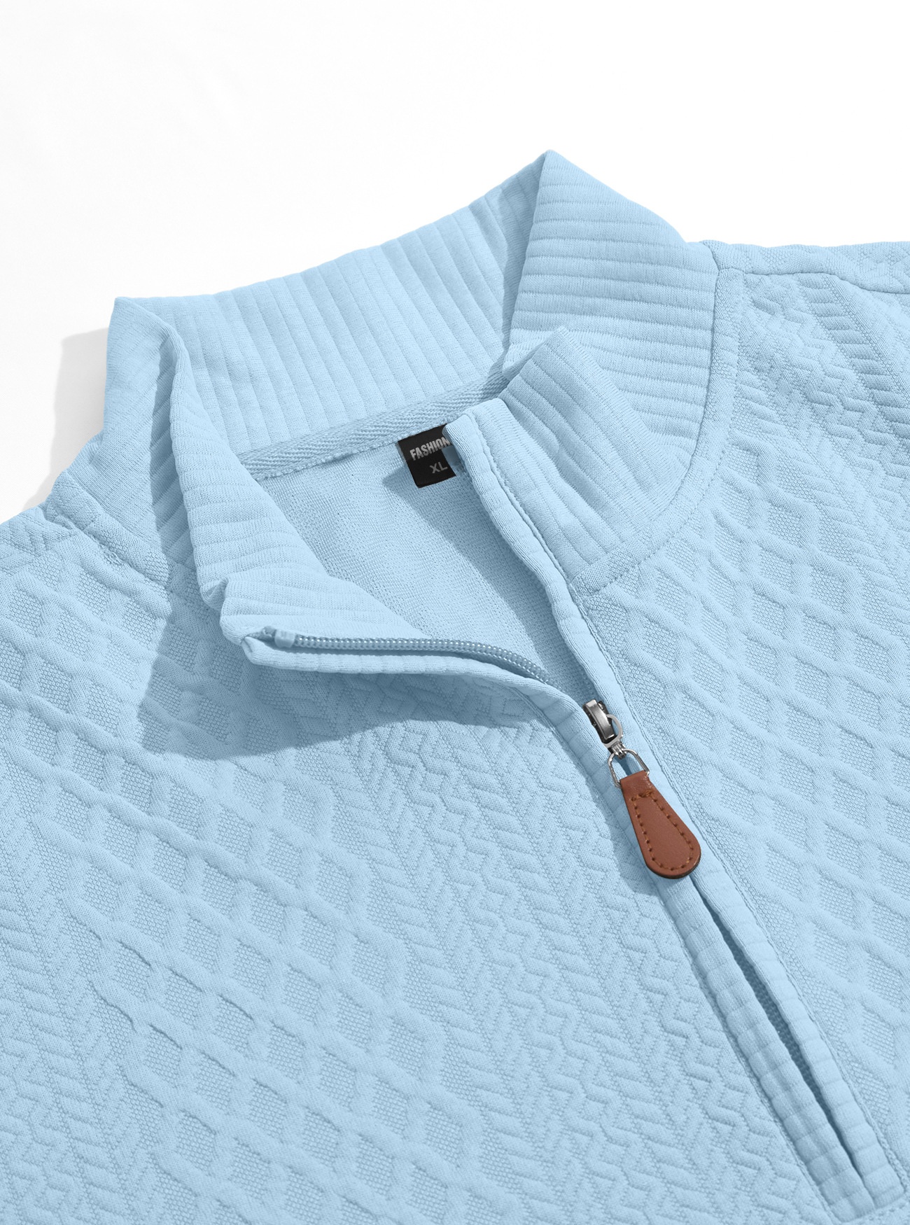 Men's Quarter-Zip Textured Knit Sweater
