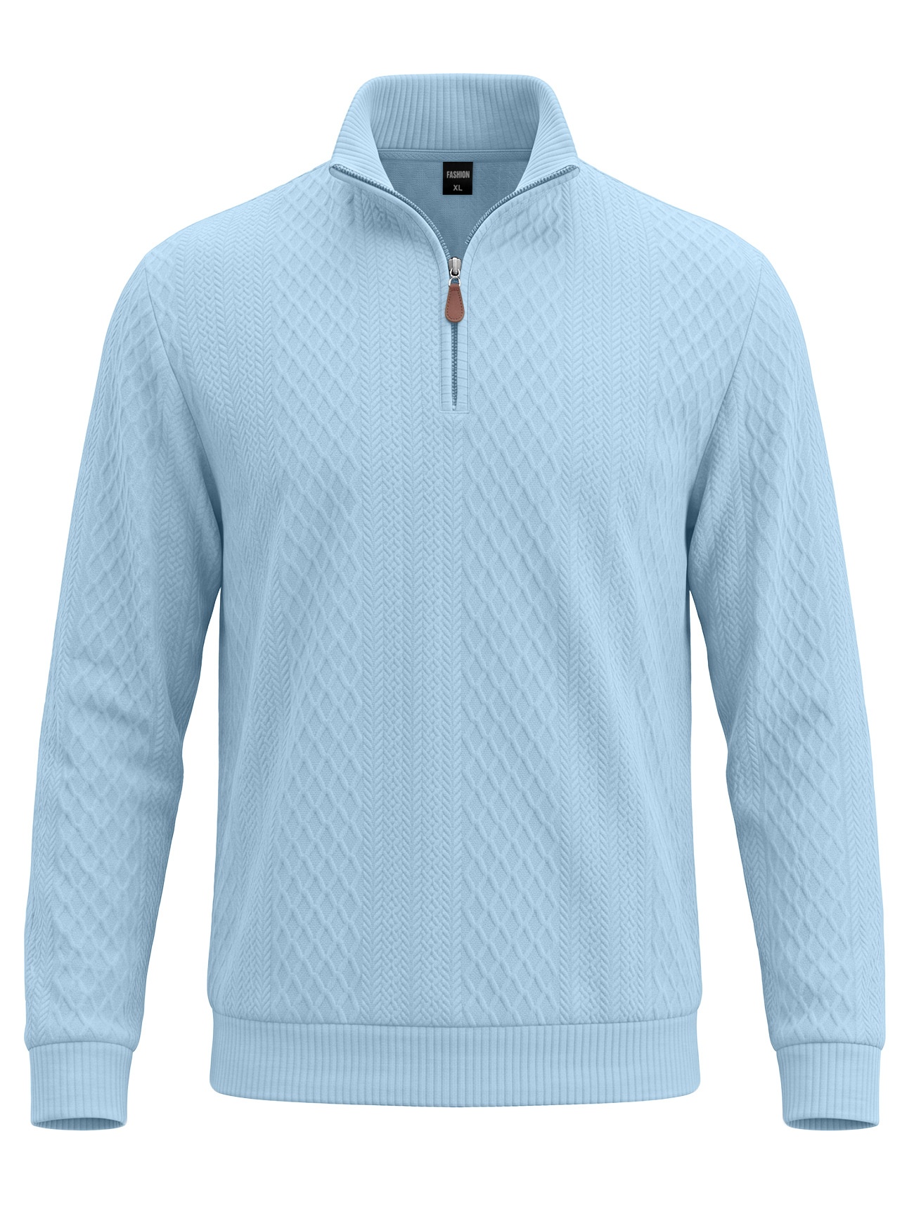 Men's Quarter-Zip Textured Knit Sweater
