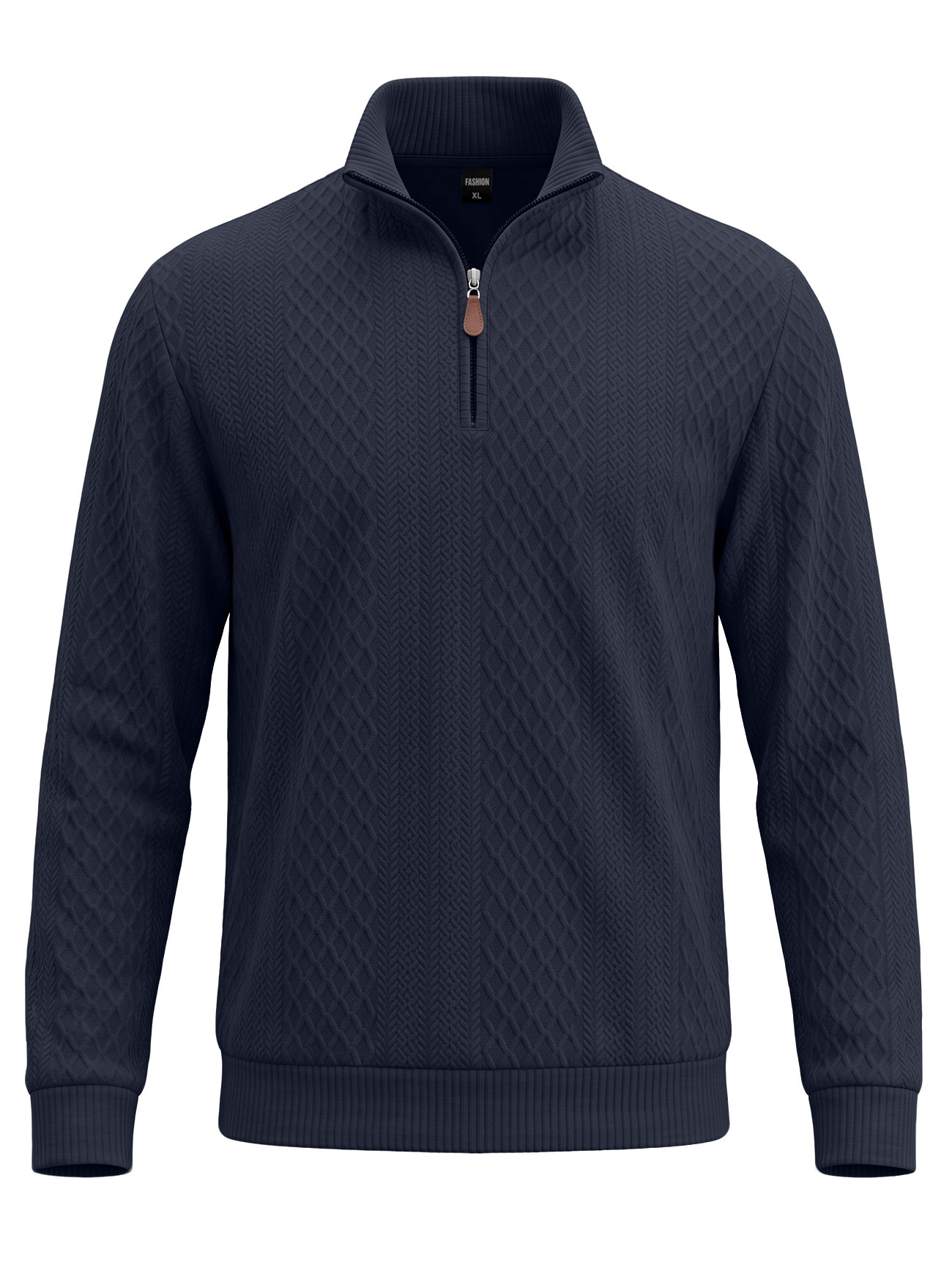 Men's Quarter-Zip Textured Knit Sweater