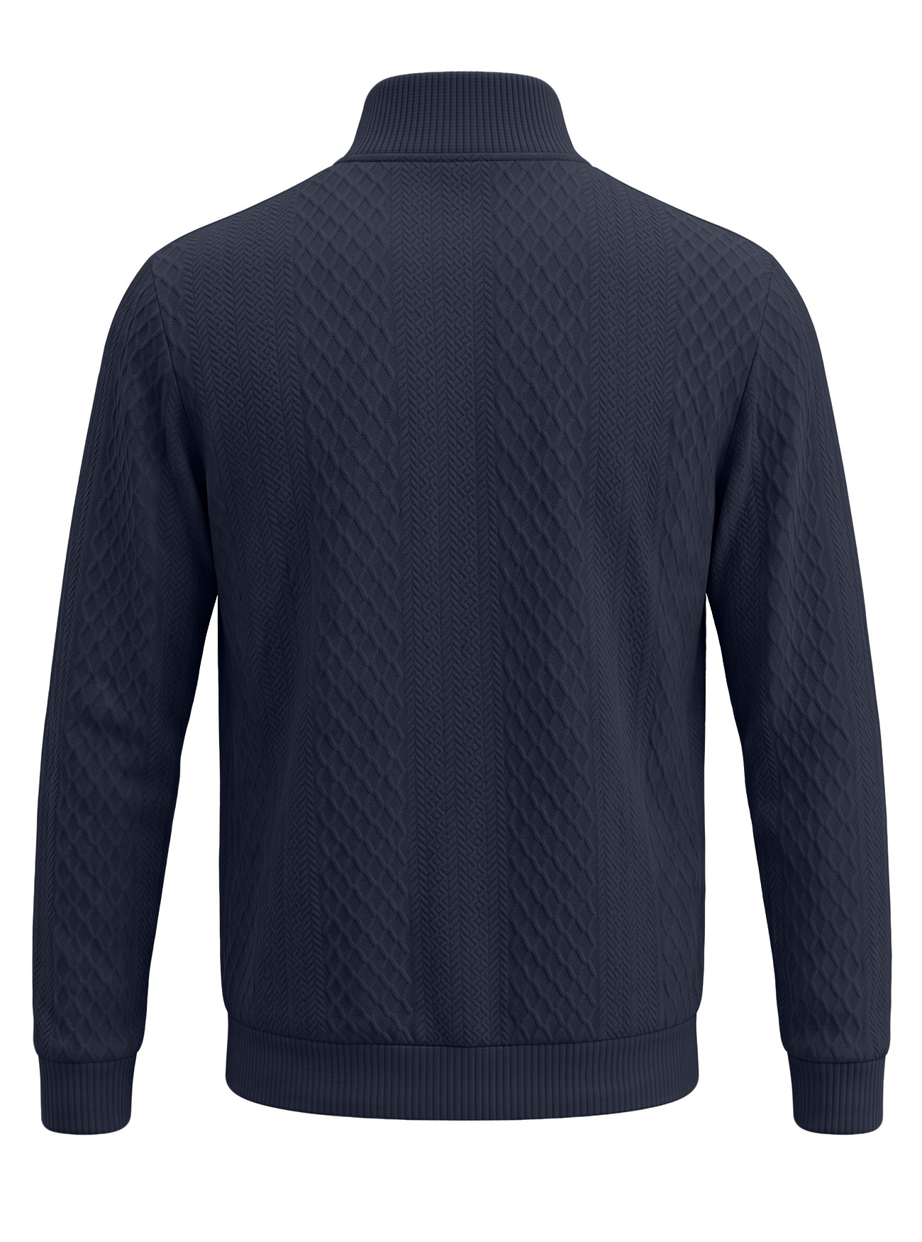 Men's Quarter-Zip Textured Knit Sweater