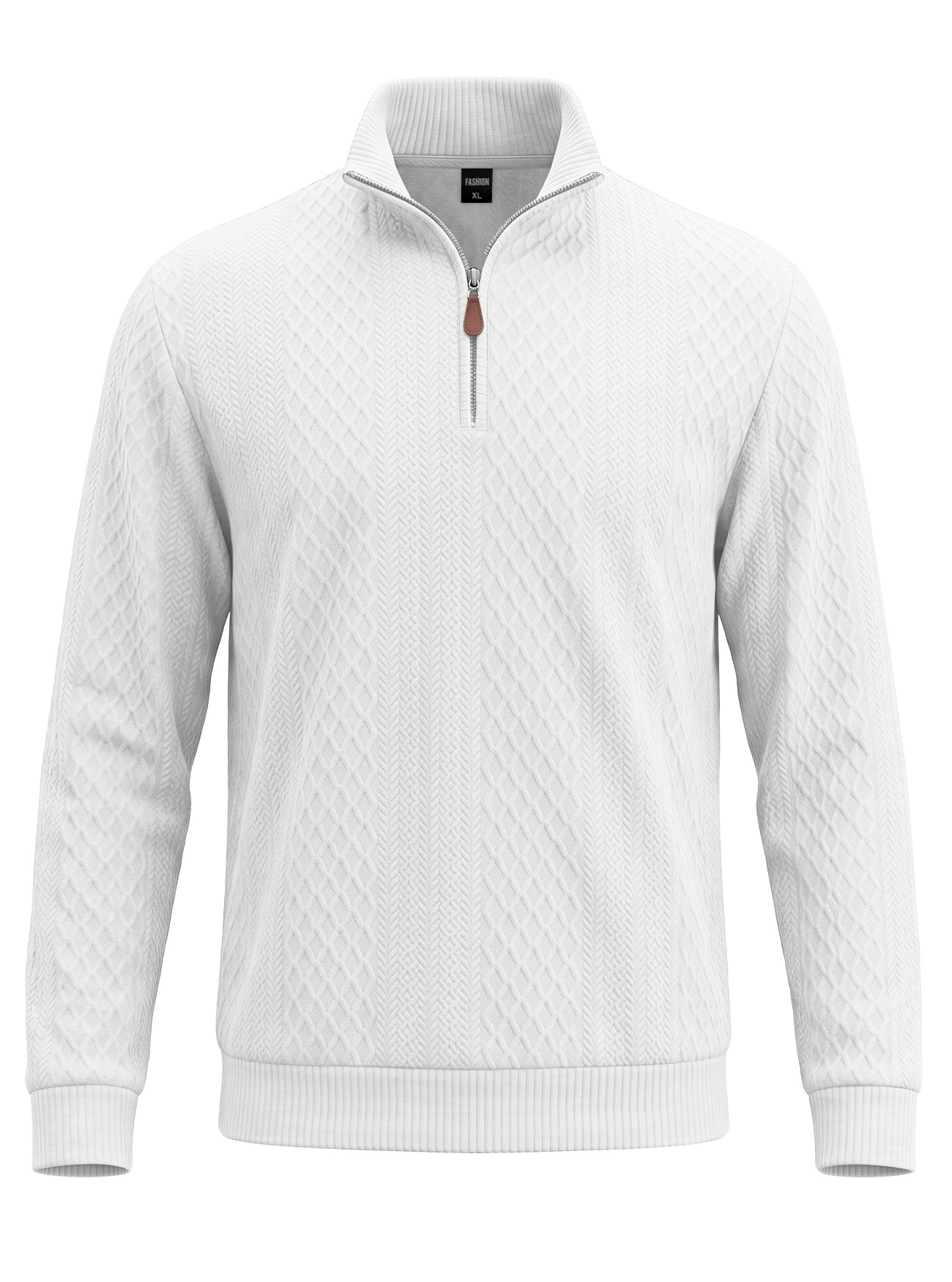 Men's Quarter-Zip Textured Knit Sweater