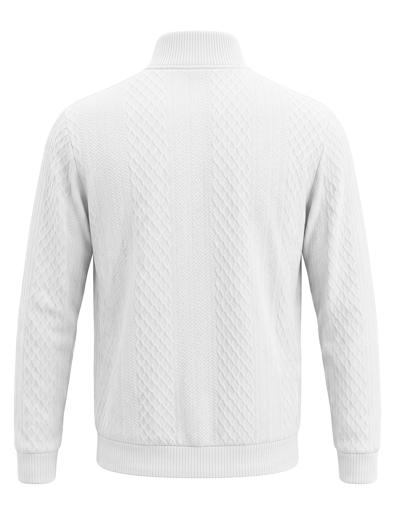 Men's Quarter-Zip Textured Knit Sweater